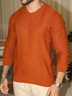 Suéter Masculino Tricot Texturizado Casual Moderno