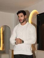 Suéter Masculino Tricot Texturizado Casual Moderno