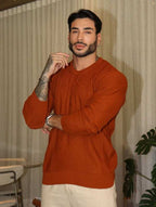 Suéter Masculino Tricot Texturizado Casual Moderno