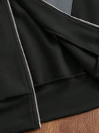 Moletom Oversized Com Zíper Estilo Streetwear Futurista