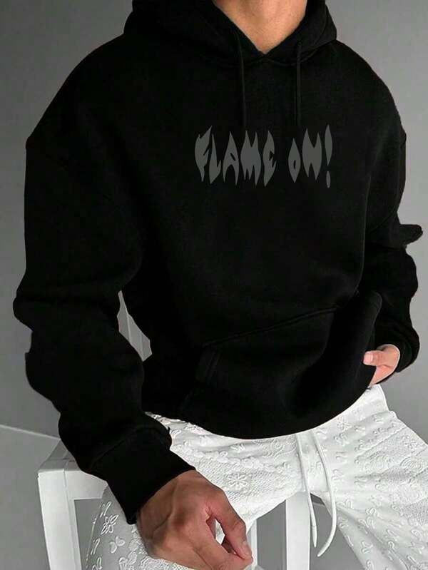 Moletom Oversized V Flame Estilo Streetwear Dark Casual