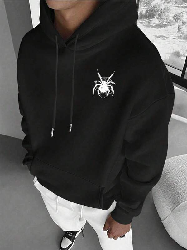 Moletom Oversized Aranha Dark Estilo Gothic Streetwear