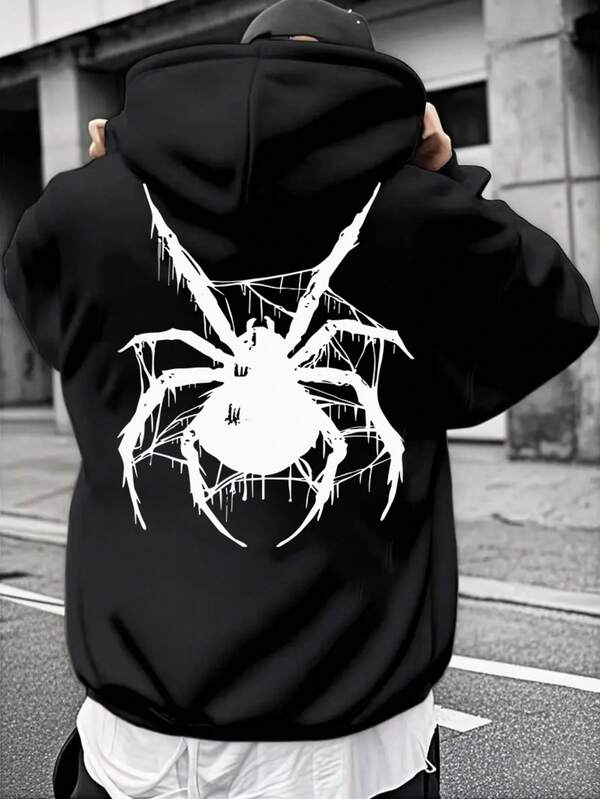 Moletom Oversized Aranha Dark Estilo Gothic Streetwear