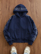 Moletom Oversized Com Zíper Estilo Streetwear Gothic Casual