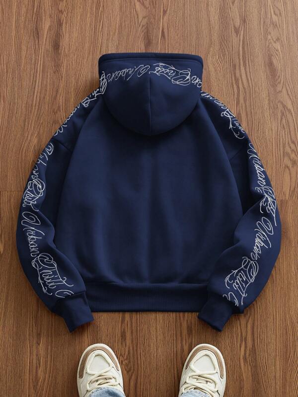 Moletom Oversized Com Zíper Estilo Streetwear Gothic Casual