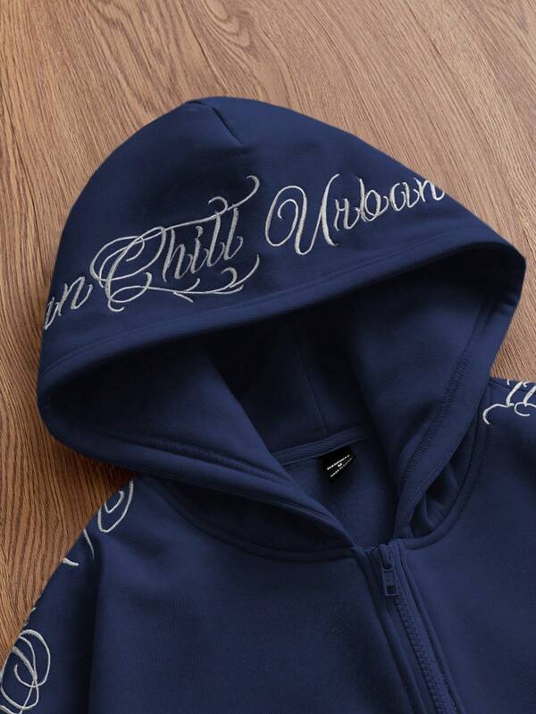 Moletom Oversized Com Zíper Estilo Streetwear Gothic Casual