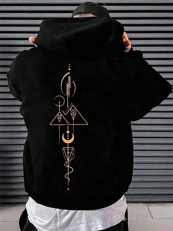 Moletom Masculino Oversized Com Capuz Streetwear Estampado