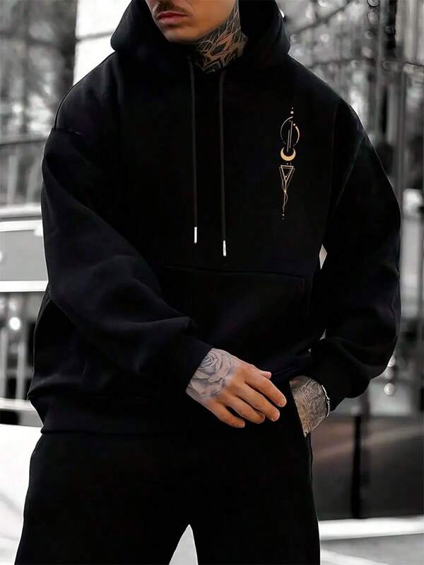 Moletom Masculino Oversized Com Capuz Streetwear Estampado