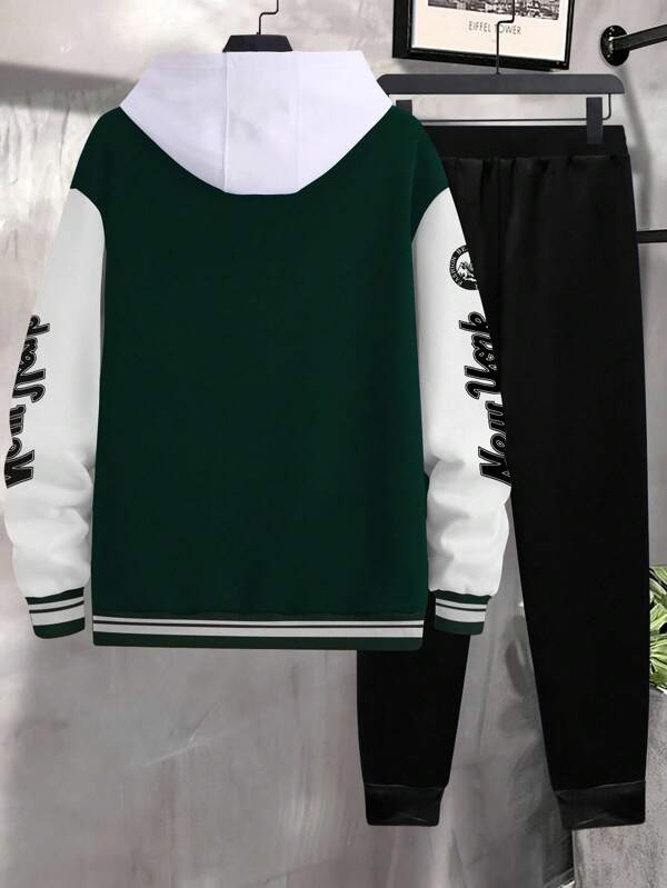 Conjunto Moletom College Com Jaqueta E Capuz