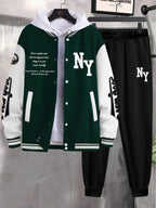 Conjunto Moletom College Com Jaqueta E Capuz