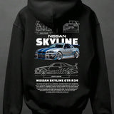 Moletom Nissan Skyline GTR R34 Estilo Streetwear Automotivo