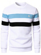Moletom Masculino Listrado Gola Careca Casual Esportivo