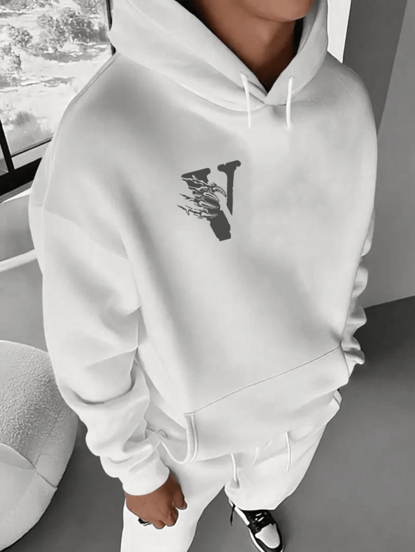 Moletom Oversized V Flame Estilo Streetwear Dark Casual