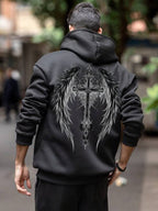 Moletom Felpado Cruz Angelical Estilo Gothic Streetwear