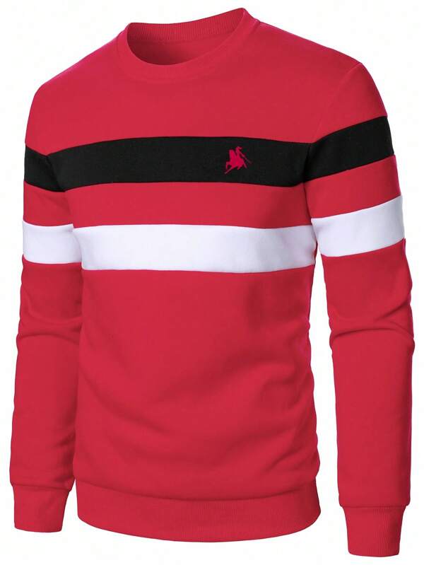 Moletom Masculino Listrado Gola Careca Casual Esportivo