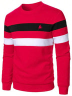 Moletom Masculino Listrado Gola Careca Casual Esportivo