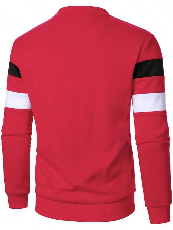 Moletom Masculino Listrado Gola Careca Casual Esportivo