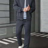 Conjunto Moletom Com Jaqueta Bomber Estilo Minimalista
