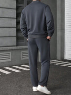 Conjunto Moletom Com Jaqueta Bomber Estilo Minimalista