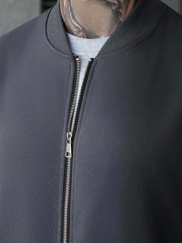Conjunto Moletom Com Jaqueta Bomber Estilo Minimalista