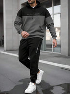 Conjunto Moletom Bicolor Com Capuz E Jogger