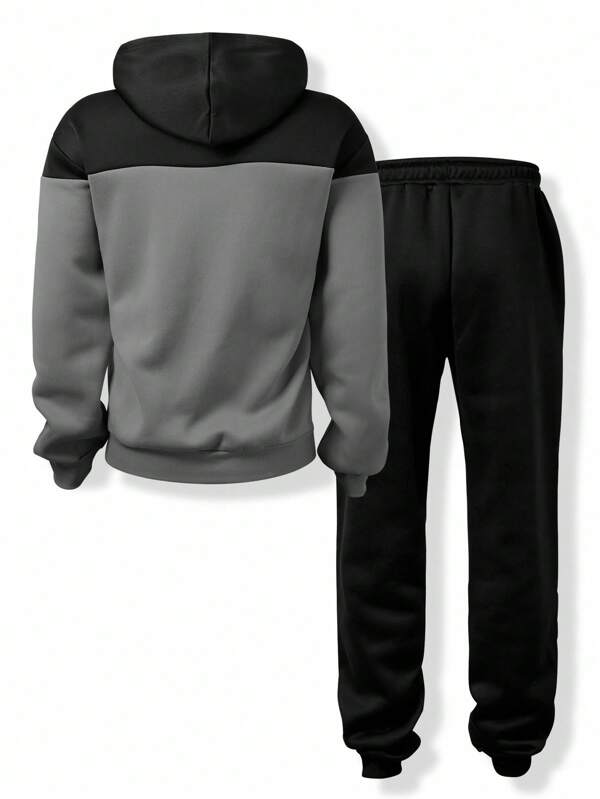 Conjunto Moletom Bicolor Com Capuz E Jogger