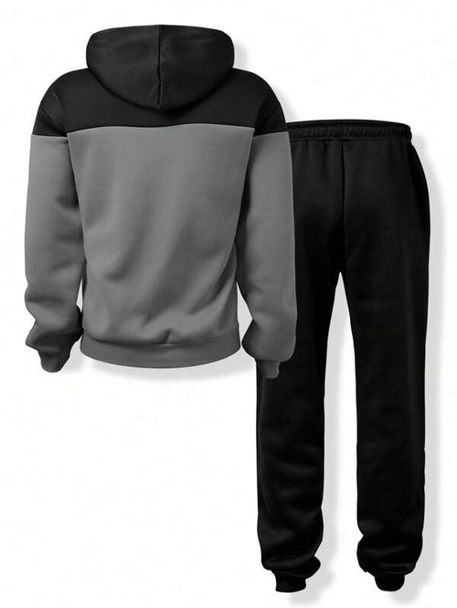 Conjunto Moletom Bicolor Com Capuz E Jogger