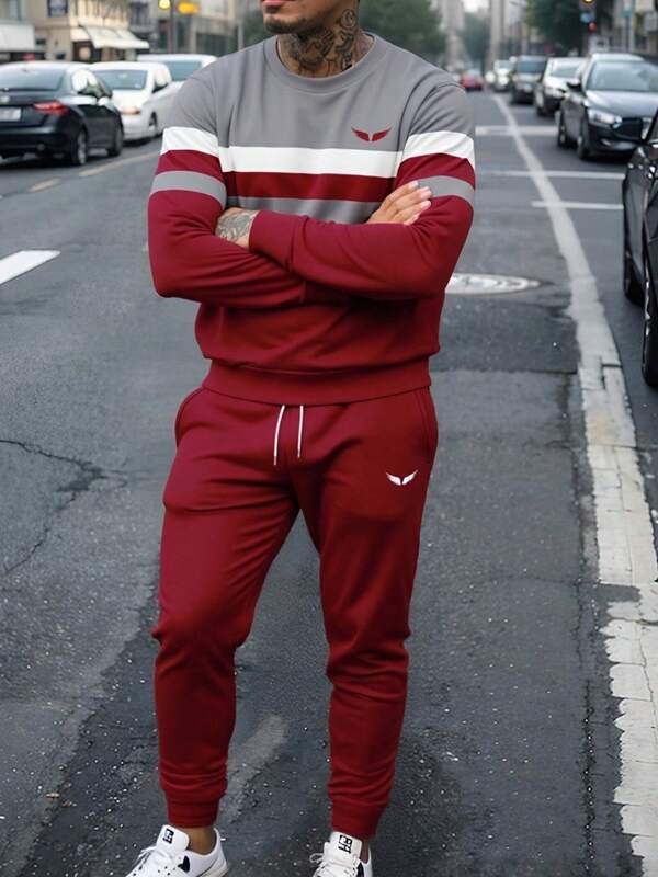Conjunto Moletom Com Recortes Estilo Esportivo Urbano