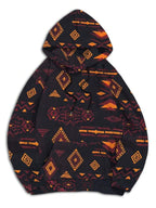 Moletom Teddy Étnico Com Capuz Estilo Western Casual