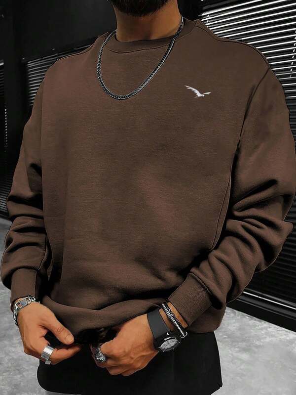 Moletom Masculino Oversized Gola Careca Casual Minimalista