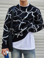 Suéter Masculino Estampado Com Botões Casual Urbano