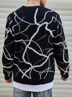 Suéter Masculino Estampado Com Botões Casual Urbano
