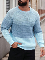 Suéter Masculino Tricot Listrado Casual Estilo Moderno