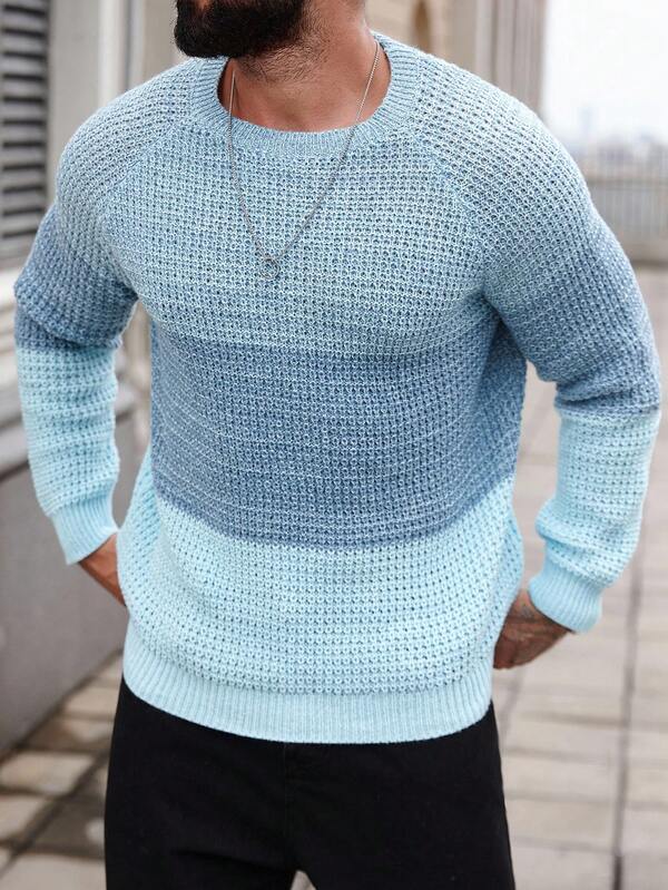 Suéter Masculino Tricot Listrado Casual Estilo Moderno