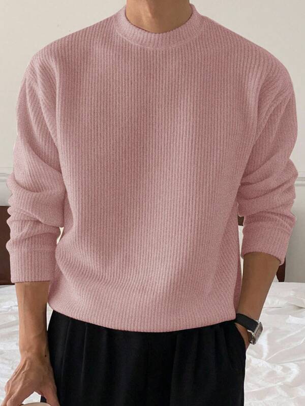 Suéter Masculino Canelado Oversized Minimalista Urbano