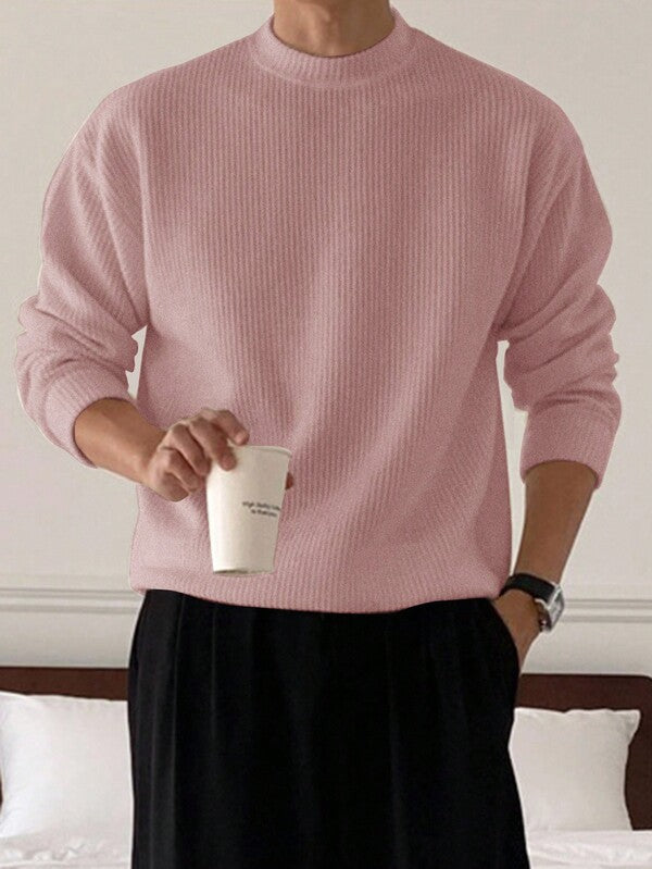 Suéter Masculino Canelado Oversized Minimalista Urbano