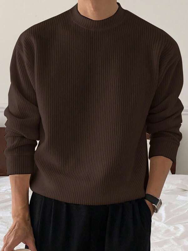 Suéter Masculino Canelado Oversized Minimalista Urbano