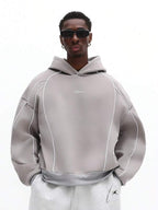 Moletom Oversized Com Recortes Estilo Streetwear Futurista