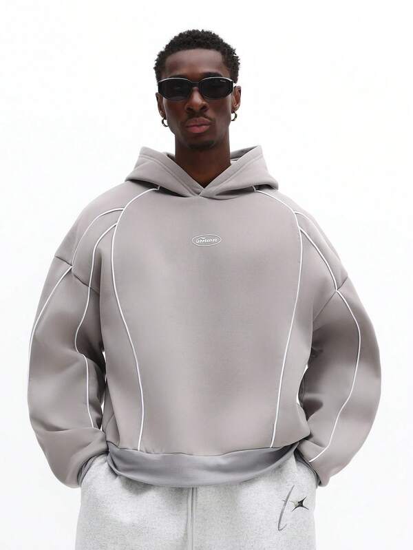 Moletom Oversized Com Recortes Estilo Streetwear Futurista