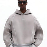 Moletom Oversized Com Recortes Estilo Streetwear Futurista