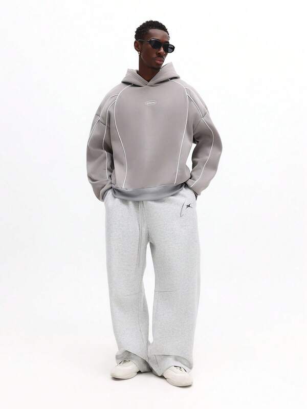 Moletom Oversized Com Recortes Estilo Streetwear Futurista