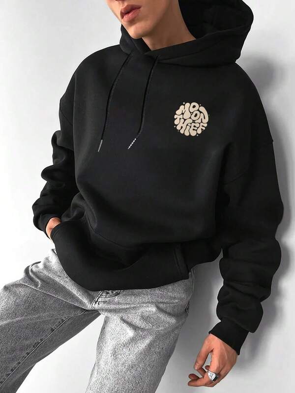 Moletom Oversized Felpado Com Capuz Estilo Urbano