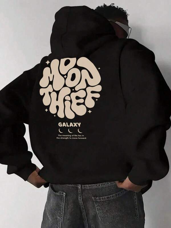 Moletom Oversized Felpado Com Capuz Estilo Urbano