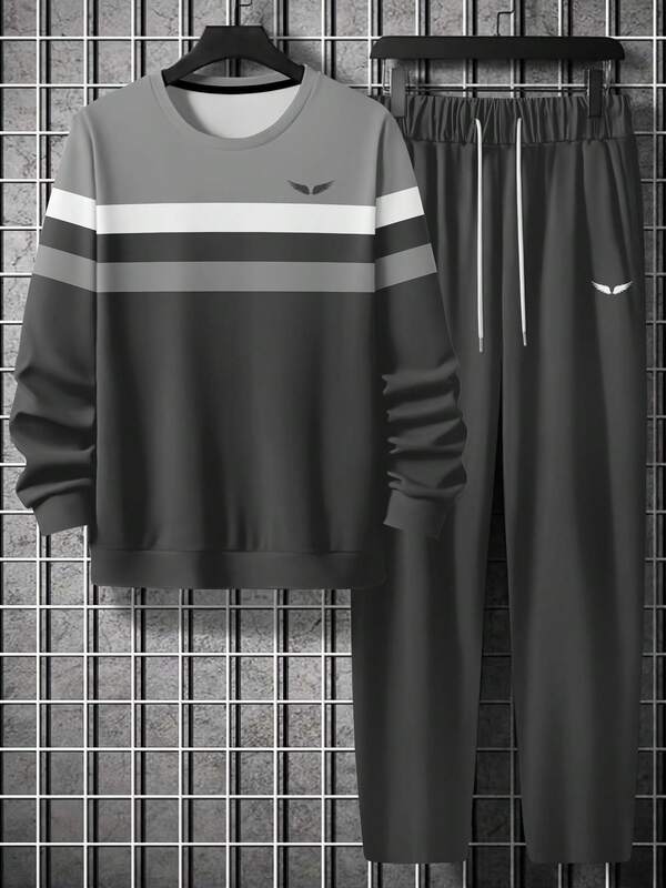 Conjunto Moletom Com Recortes Estilo Esportivo Urbano