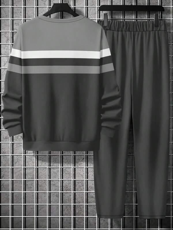 Conjunto Moletom Com Recortes Estilo Esportivo Urbano