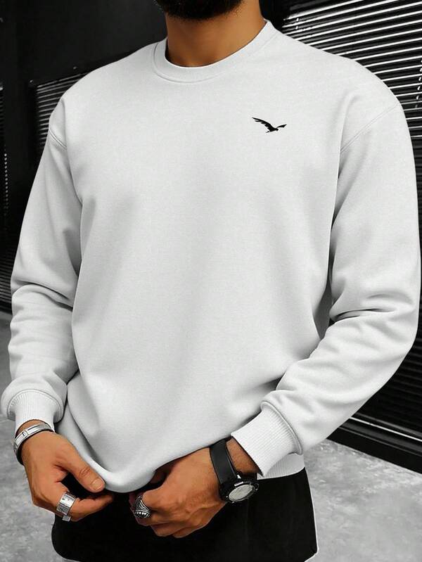 Moletom Masculino Oversized Gola Careca Casual Minimalista