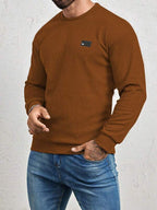Moletom Masculino Texturizado Gola Careca Casual Moderno