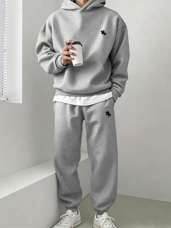 Conjunto Moletom Hoodie Com Calça Jogger Casual