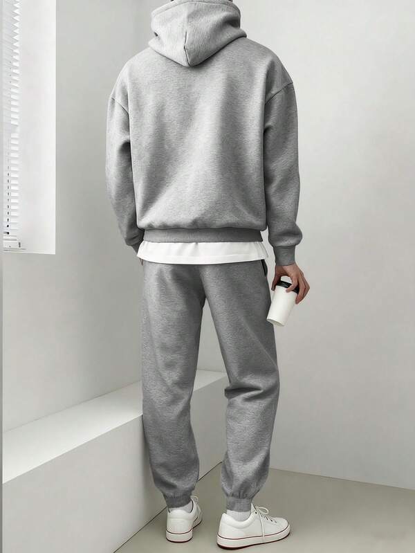 Conjunto Moletom Hoodie Com Calça Jogger Casual