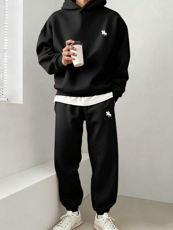 Conjunto Moletom Hoodie Com Calça Jogger Casual